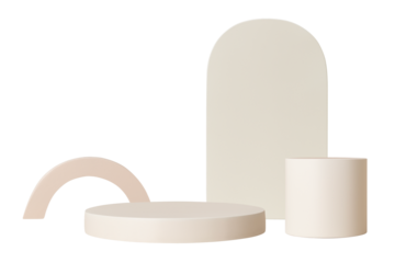 Beige geometric shapes png, isolated object design