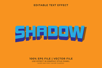 3D shadow text effect editable vector