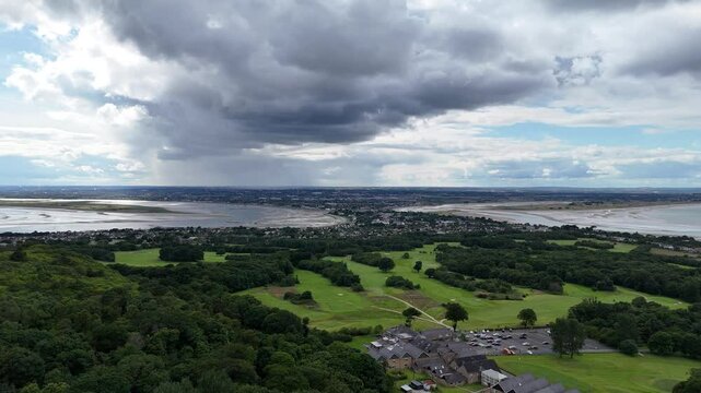Aerial view of Howth village on the Howth Peninsula, east of central Dublin, the Republic of Ireland