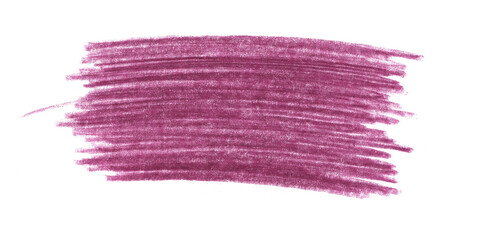 Pink Wax Crayon Strokes Isolated on White. Hand Drawn Pastel Chalk Stripes Background. Kids Hand Painting Texture Design Element.