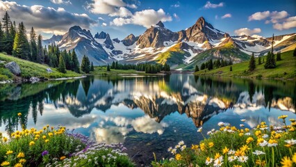 alpine lake in the mountains