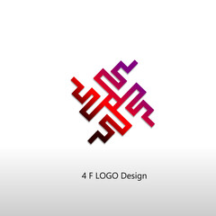 Obraz premium 4 F circle vector logo design