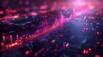 A three-dimensional line graph and bar graph, infographic