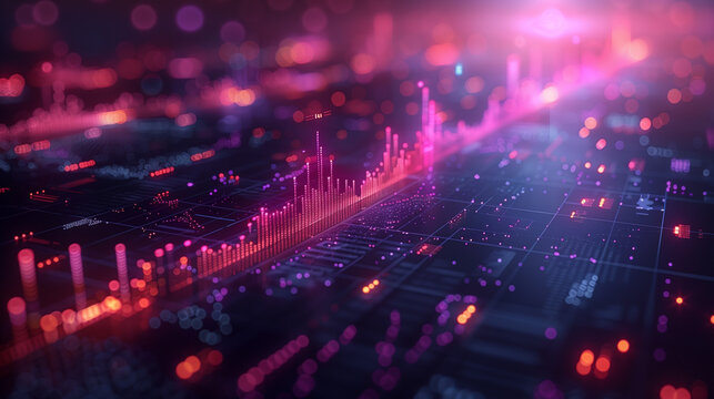 A three-dimensional line graph and bar graph, infographic 