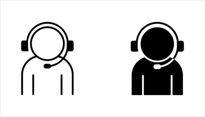 headphones icon set. Customer Support Icon set vector illustration on white background