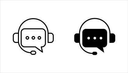 headphones icon set. Customer Support Icon set vector illustration on white background