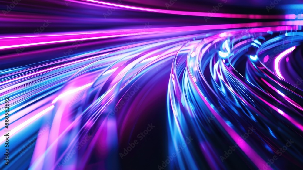 Poster a blurry image of a train passing through a tunnel, useful for backgrounds or representing transport