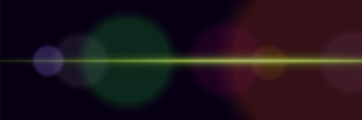 
The effect of glare and lens. Light line of light.