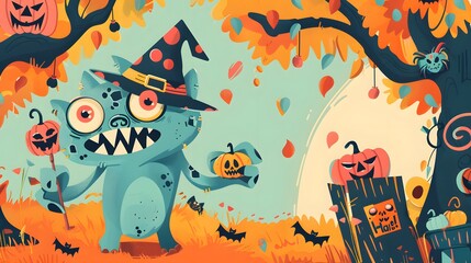 cute halloween monster