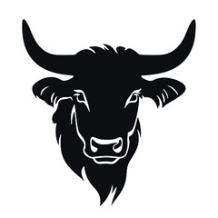 Figure of a cow with horns  - farming emblem, logo design, illustration