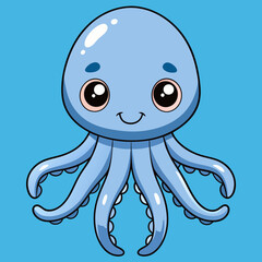 cute squid vector art