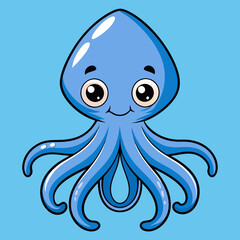 cute squid vector art