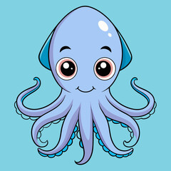 cute squid vector art