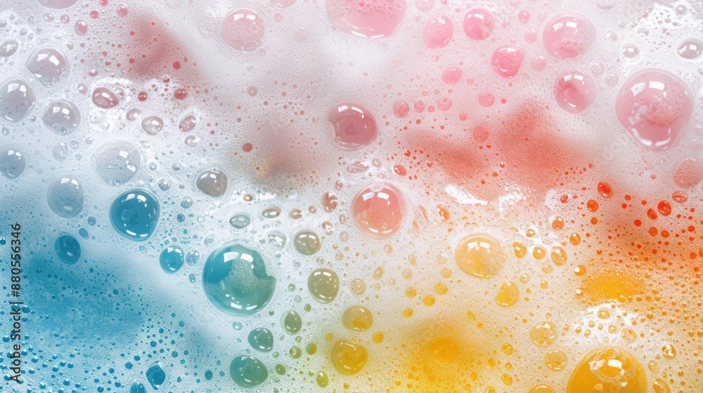 Poster close-up of soap bubbles on a surface