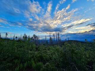 Piękne widoki gór, tatry o zachodzie słońca 