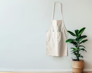 Gardeners  apron mockup displayed on a white wall background for gardening enthusiasts