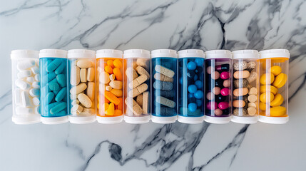 Pills organized in a daily pill organizer box with days of the week labeled