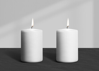 Png transparent candles mockup on product background