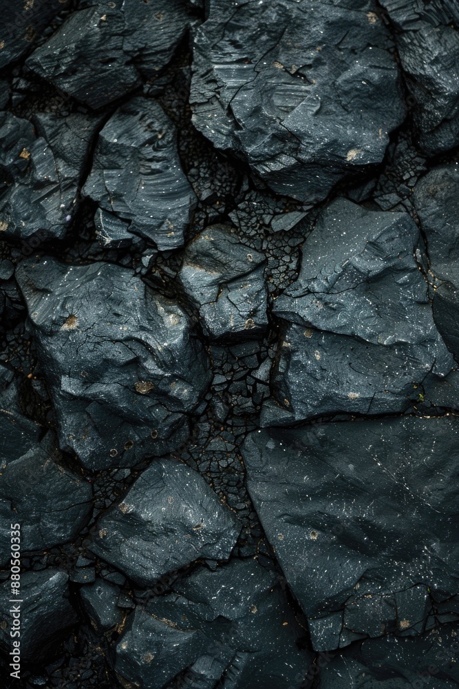 Poster close-up image of a rock wall featuring visible cracks and fissures
