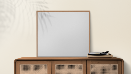 Picture frame png mockup, realistic wall home decor