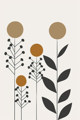 An abstract painting of the representation of nature with neutral colors