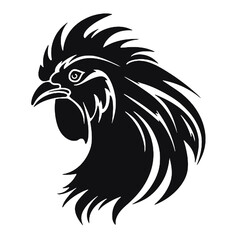 Rooster silhouette vector. Chicken cock silhouette,vector images isolated on white background