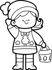 Children wearing cute Christmas outfits cute christmas card decoration hand painted christmas party illustration