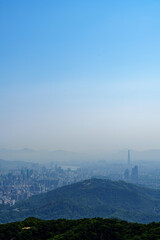 Scenic view of Mt.Gwanaksan against sky