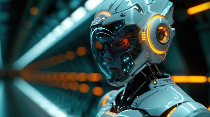 Fototapeta premium Advanced Robotics: Leading-edge robots optimize operations in manufacturing, healthcare, and services, setting new benchmarks in efficiency and safety. 