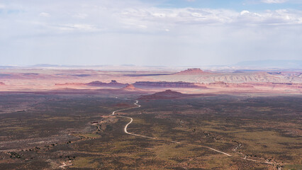 Scenic panoramic view of Valley of the Gods, Utah