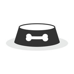 Dog food bowl icon isolated vector illustration.