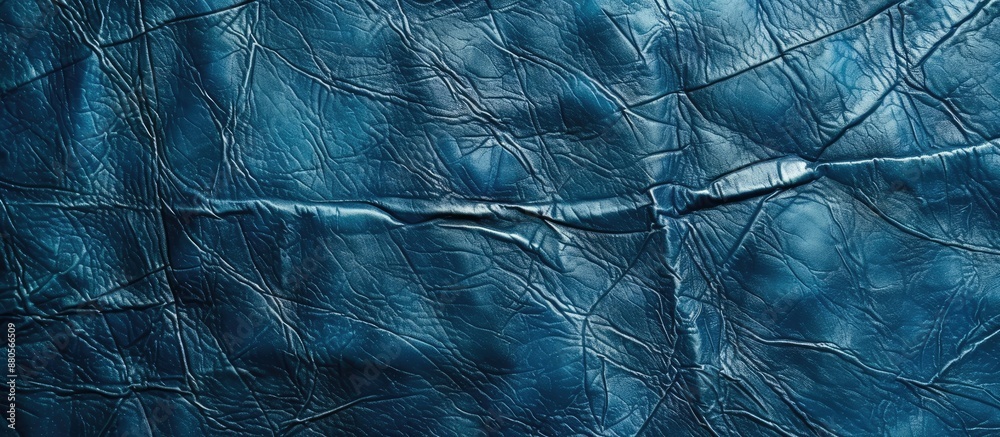 Leinwandbilder A blue leather texture with available copy space image for text or abstract backgrounds suitable for websites or postcard designs