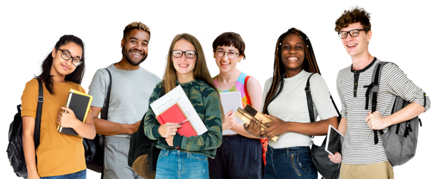 Diverse students png sticker, transparent background - Powered by Adobe
