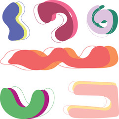 Multi-colored figures in the form of blots on an isolated background