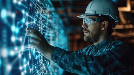 Engineer Interacting with Digital Interface