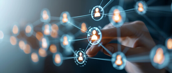Diverse group of people connected by digital links, symbolizing global internet community, global connection,internet communication