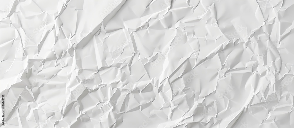Aufkleber Top view of a crumpled white paper with a textured surface leaving empty copy space image