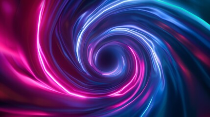 Colorful swirl elements with neon led illumination. Abstract futuristic background. ,copy space, High quality