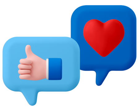 Png social media reactions png 3D sticker icon, transparent background - Powered by Adobe