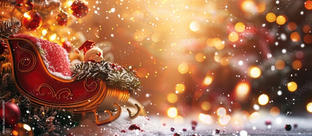 Poster a christmas card with a festive noel background featuring a santa sleigh perfect for new year symbol