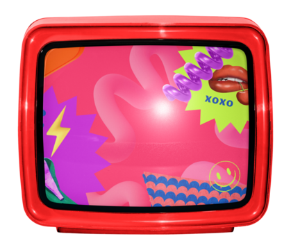 Retro tv png sticker, colorful remix, transparent background