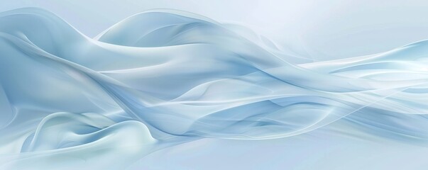 Obraz premium Flowing blue waves create an elegant, modern background perfect for wallpapers, banners, and more. Soft, delicate, and dynamic