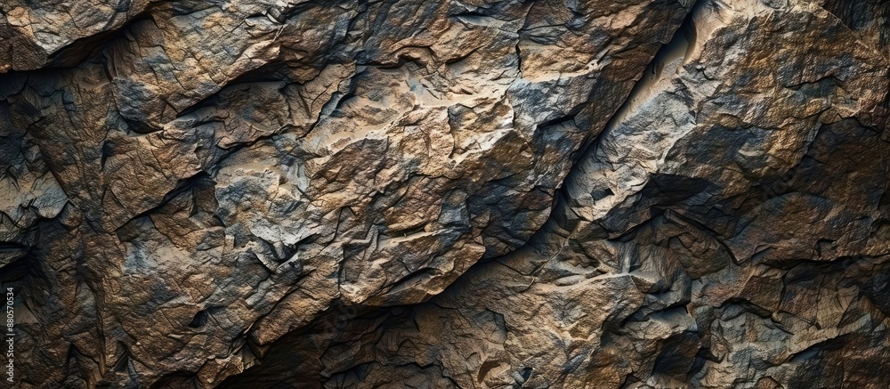 Aufkleber detailed close up shot of a textured brown stone mountain surface providing a background with ample 