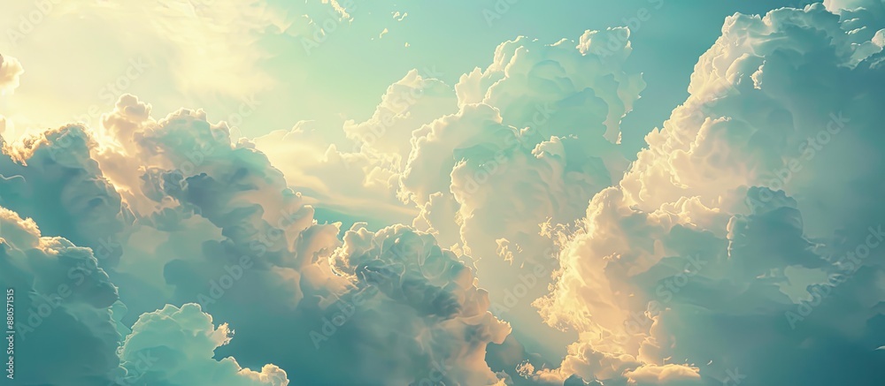 Aufkleber breathtaking sky featuring fluffy clouds in a copy space image