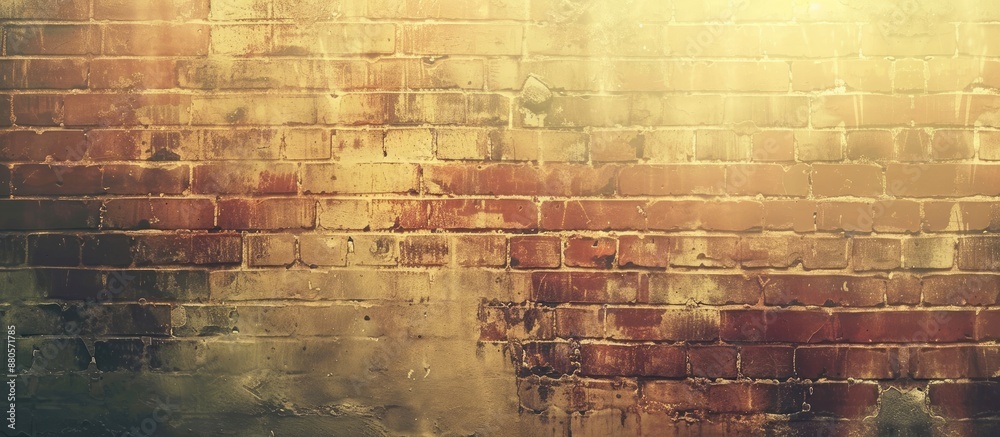 Poster a vintage brick patterned wall background with a faded light tone at the center ideal for a copy spa