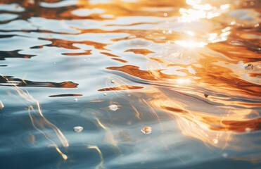 Wide Shot of Sparkling Water Surface with Sunlight Reflections