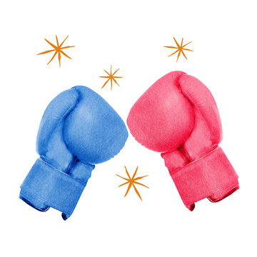 Boxing gloves png sticker, sports and fitness collage, transparent background