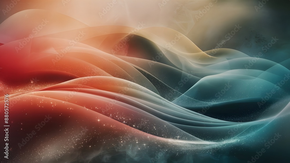 Wall mural dreamy wallpaper with flowing colorful gradients sparkling points and misty textures representing a 