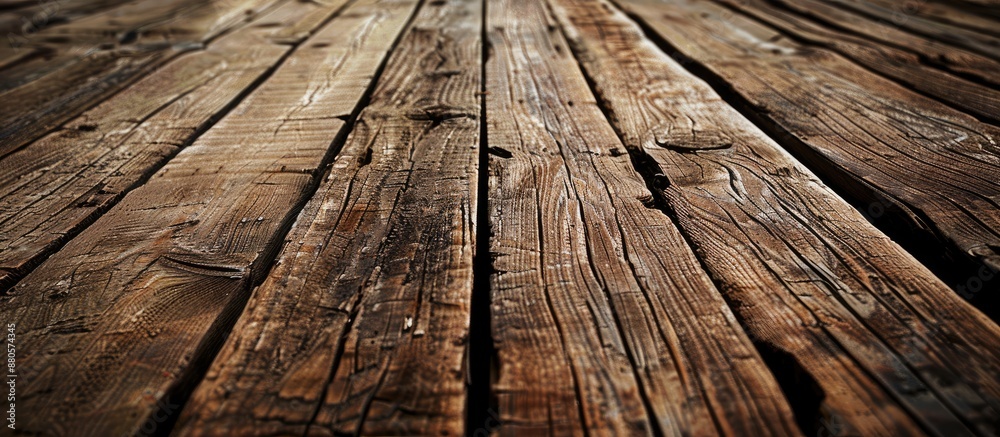 Aufkleber Old oak wood background with a unique perspective angle view ideal for adding text or images copy space image available