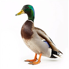 Obraz premium Mallard duck isolated on white background.